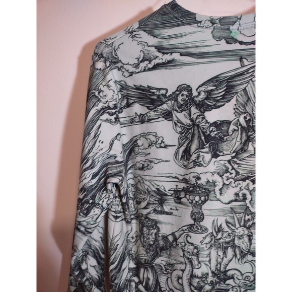 Aloha From Deer Unisex M Green Long Sleeve Sweater Allover Graphic Streetwear - Picture 9 of 10